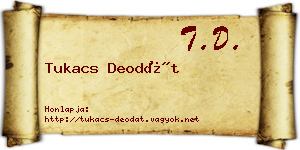 Tukacs Deodát névjegykártya